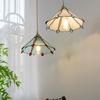 Home Garden LED Pendant Light Fixture Wood Copper Glass Lampshade Vintage Edison Bulb Hanging Lamp Restaurant Ceiling Chandelier