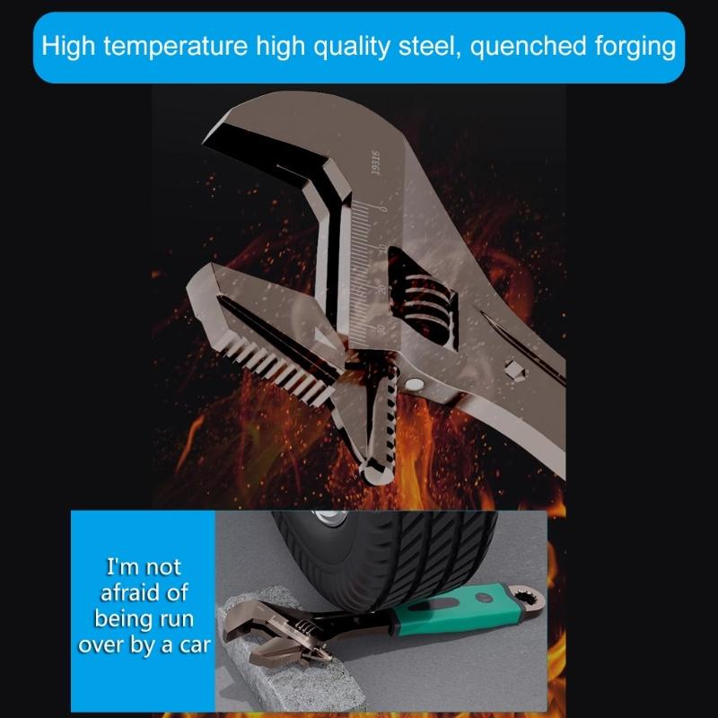 Adjustable Wrenches Multifunctional Double Purpose Adjustable Wrenches 8 10 12 15inch Household Open Bathroom Pipe Wrenc