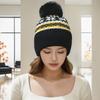 Winter Cashmere Woolen Hat for Women Fashionable and Versatile Warm and Cold Proof Wool Ball Knitted Hat Plus Velvet Thickened Cold Hat