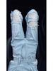 Light Blue Heavy-Duty Rhinestone Ripped Women's Jeans - 2026 Summer Loose Lace Design