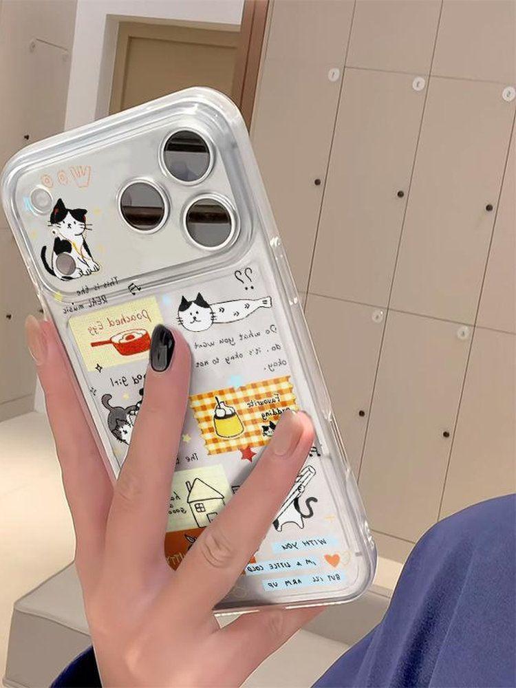 Funny Lovely Cat Transparent Soft Phone Case for iPhone 17 16 15 14 13 12 11 Pro Max 7 8 Plus Air Mini 16E ProMax Case