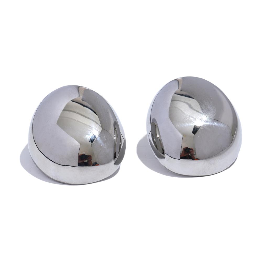 

Eetit нестандартные круглые гладкие металлические серьги-гвоздики из нержавеющей стали, модные серьги-гвоздики с устойчивой к ржавчине текстурой, простые массивные повседневные украшения для офиса серебряный