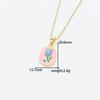 Tulip-Shaped Oil Painting Style Drip Flower Pendant Necklace - DIY Jewelry Accessory