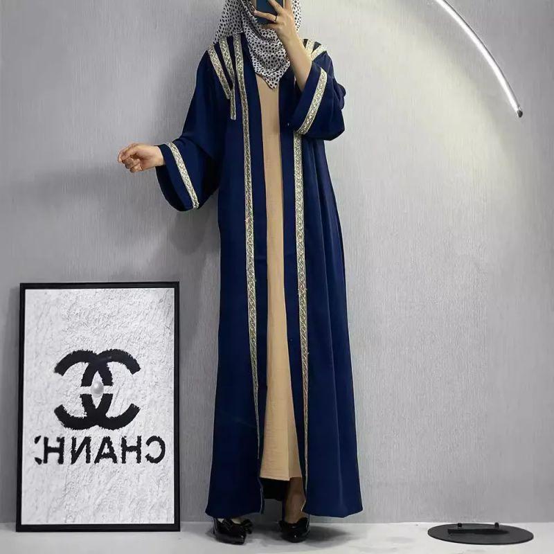 F319 Cross-Border Foreign Trade E-Commerce Arab Middle East Dubai Fashion Elegant Embroidered Cardigan Robe