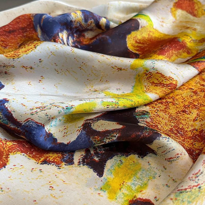 Oil Painting Fashion Scarf, Women's Dual-use, Autumn and Winter Warm and Cold Scarf, Scarf Scarf, Windproof Shawl