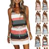 Summer Women's Camisole Loose Printed Striped Vest Dress