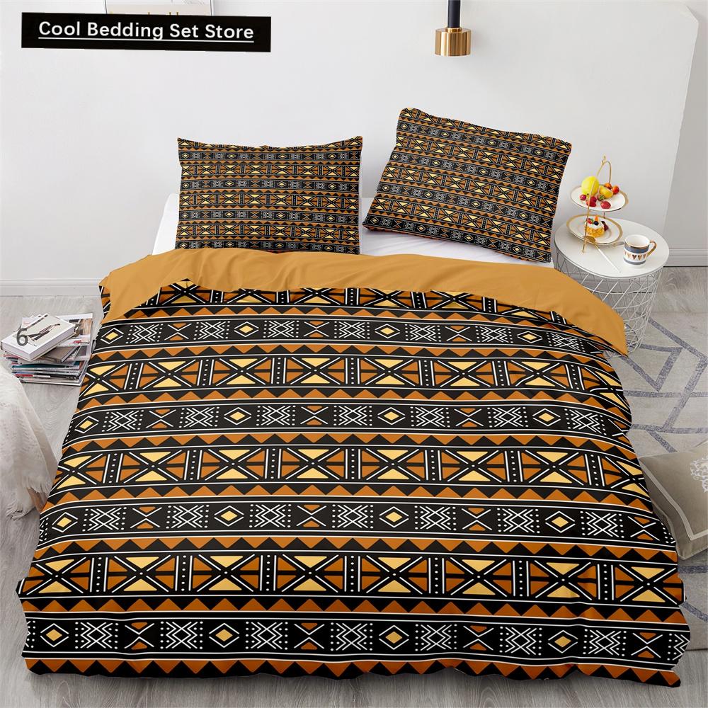 Boho Tribal King Queen Duvet Cover Bohemian Symbol Style Bedding Set Exotic Ethnic Customs Quilt Cover Polyester Comforter Cover