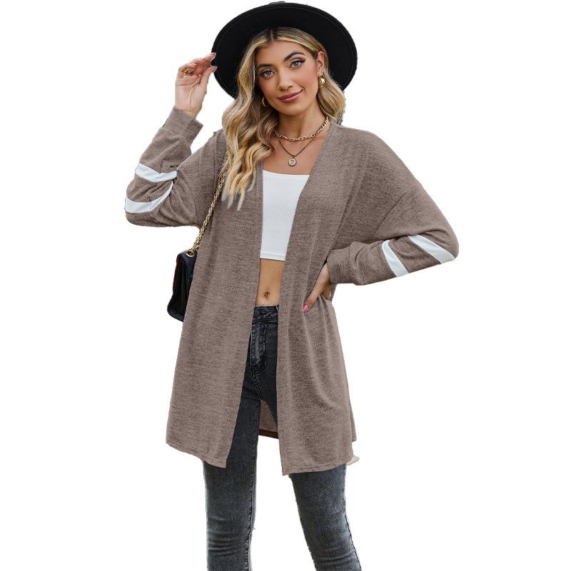 

Новая минималистичная и универсальная повседневная женская куртка-толстовка с длинными рукавами, вязаный кардиган XXL хаки