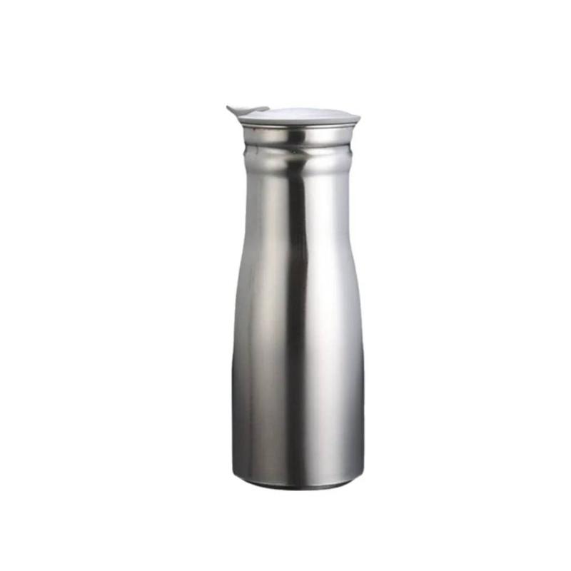 1L Portable Stainless Steel Cold Water Jug Leakproof Sealed Lid Food Grade Kettle for Travel Outdoor Use