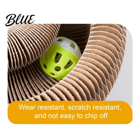 Satisfies Natural Desire Foldable Board Cat Toy Round Accordion To Scratch with Bell Durable Corrugated