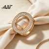 Sparkling Scarf Ring Rhinestone Round Ring, Slide Decorative Elegant Clip Fashion Holder for Women Neckerchiefs Shirts Shawls Buckle