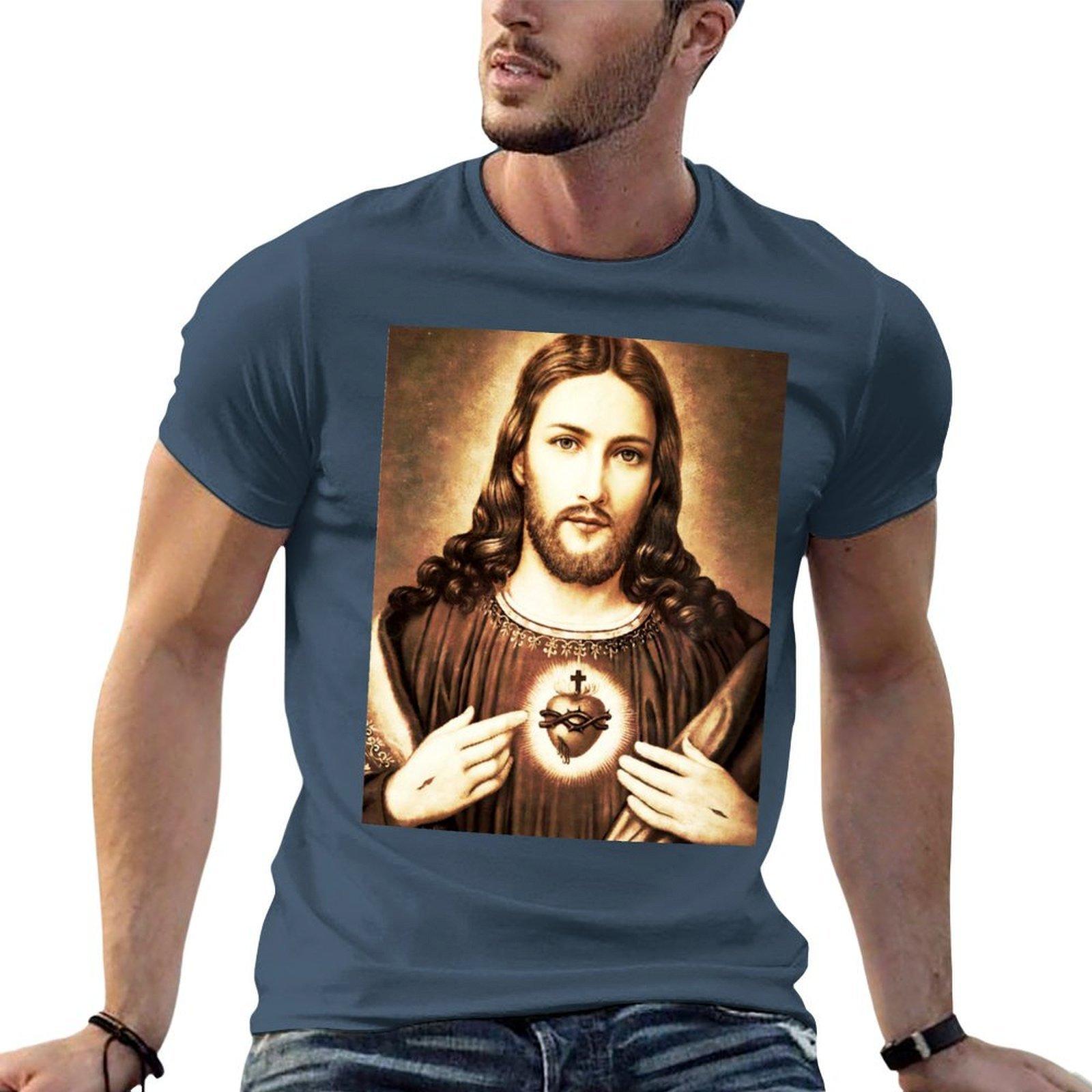Sacred Heart Of Jesus Tshirt Tough Fabric Work Tee S