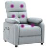 Vidaxl Massage Armchair, Light Gray, Fabric Upholstered