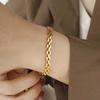Stainless Steel Metal Hollow Link Chain Bracelet for Women Vintage Gold Color Watch Band Charm Bracelets Zircon Gifts