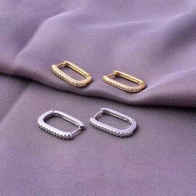 Korean Style U-shaped Diamond-studded Geometric Ear Cuffs: Summer 2025 Women's Fashion Earrings