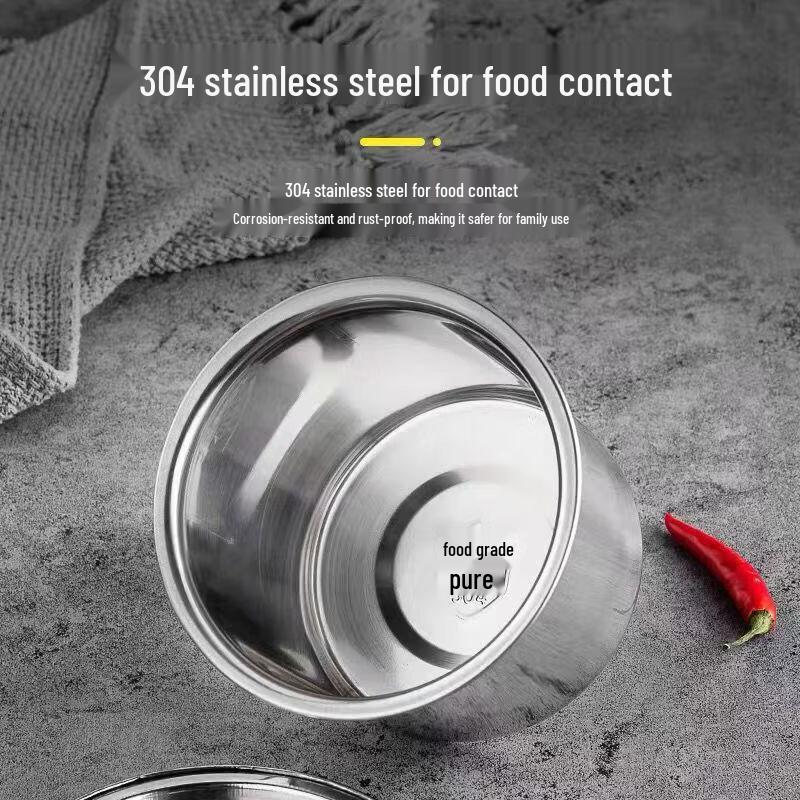 Lion Search 14cm Stainless Steel Round Dipping Bowls - Set of 3