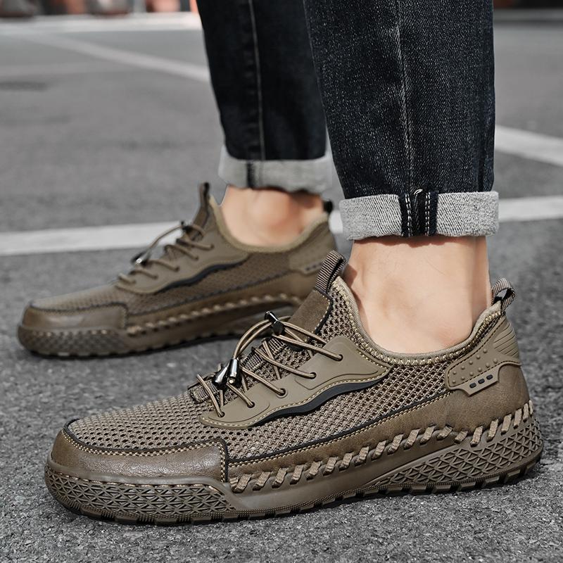 Fashion Lightweight Outdoor Man Hiking Shoes Anti-slip Men's Sneakers All-match Mesh Flats Treking Footwear Breathable Men Casual Shoes