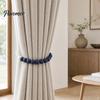 Reusable Curtain Ties 2Pcs Wood Bead Tiebacks, Holdbacks for Thin or Thick Window Draperies, Beautiful Buckles Boho Farmhouse Tie Backs Home