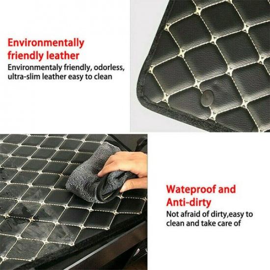 Universal Car Armrest Cover Pad Center Console Box Cushion Mat Black-White Line