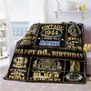 Birthday Customize Text Blanket Cozy Customizable Blanket Durable Comfort Versatile for Chair Sofa Bedding Home Decor Four Seasons Universal