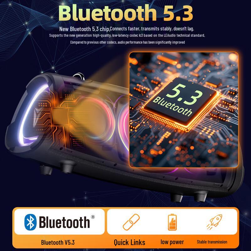 YEAHBOX Sonic Boom Bluetooth Speaker CN Plug (adapter Included)