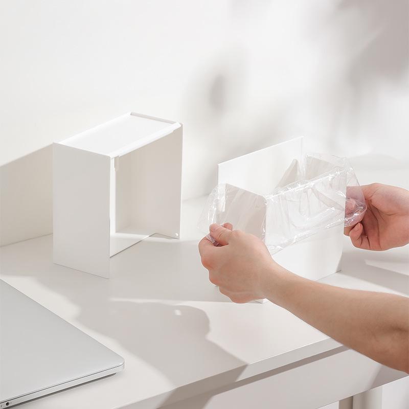 Väggmonterad förvaringsbox för toalettpapper och mensskydd med tipplock, Dammtät organizer, Utan hål