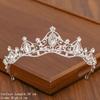 Düğün Saç Tiara Kristal gelin tacı Taç Gümüş Renk Diadem Peçe Tiaras Düğün saç aksesuarları Başlıklar Kafa Takı