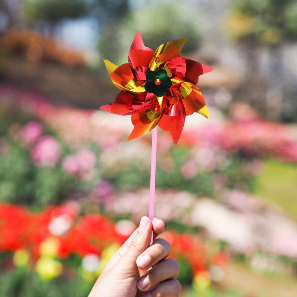 100 Octagonal Windmill Toys, Plastic Pinwheels for Gardens, Festivals, Crafts, DIY, Party Decorations, Kids' Fair Supplies, Garden Decorations, and