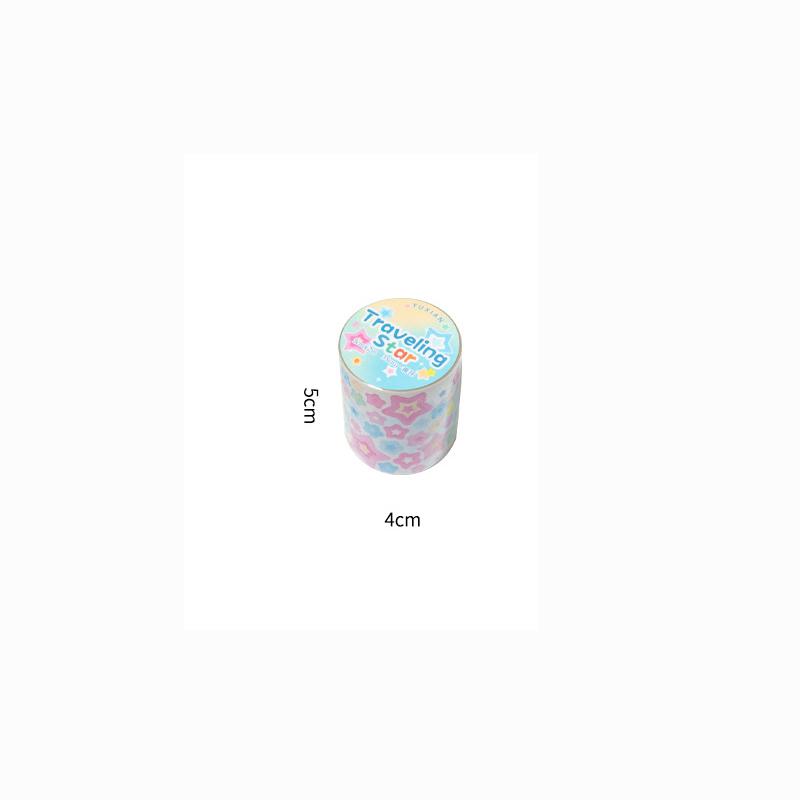 Cute Starlight Journey Series Decoration Adhesive Tape Handbook DIY Scrapbooking Journal Collage Material Die-cut Tape Stickers