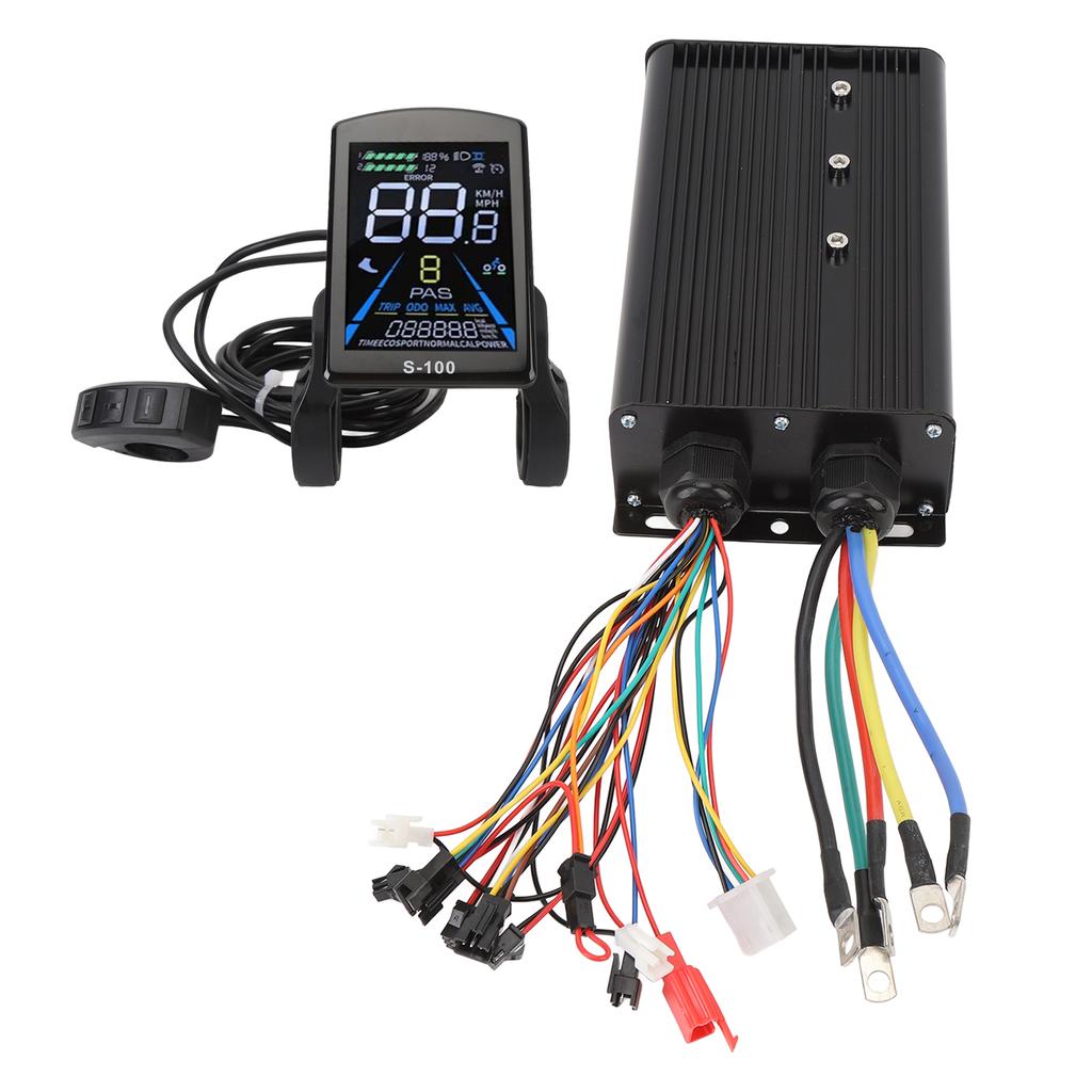 Electric Bike Motor Controller High Power Brushless Motor Speed Controller Kit with LCD Display Grip Handle Assist