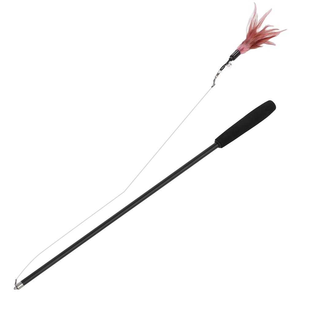 Interaktives Katzenspielzeug Bissfest Einziehbarer Katzen-Teaserstab mit Glocke für Katze Kätzchen 180cm/70.9in