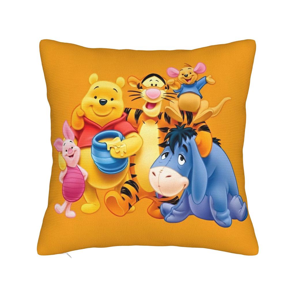 Lovely Cartoon Pillowcase Polyester Cushion Cover Gift Winnie The Pooh Pillow Case Cover Car Square 18'