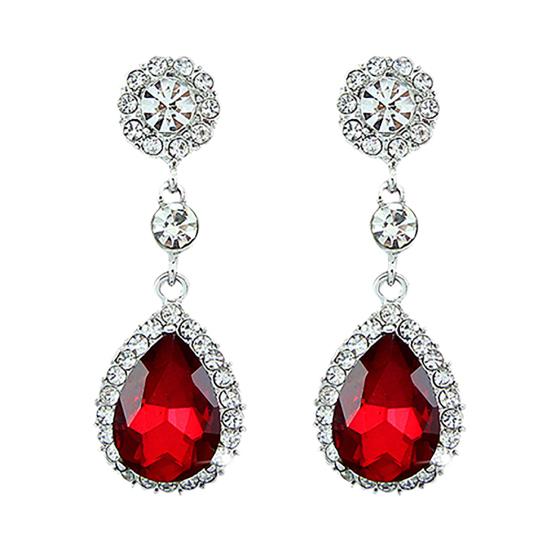 Women Luxury Water Drop Chandelier Earrings Rhinestone Ear Drops Jewelry for Daily Life