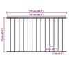 Woerden Fence Panel Powder Coated Steel 1.7 X 0.75 M Black