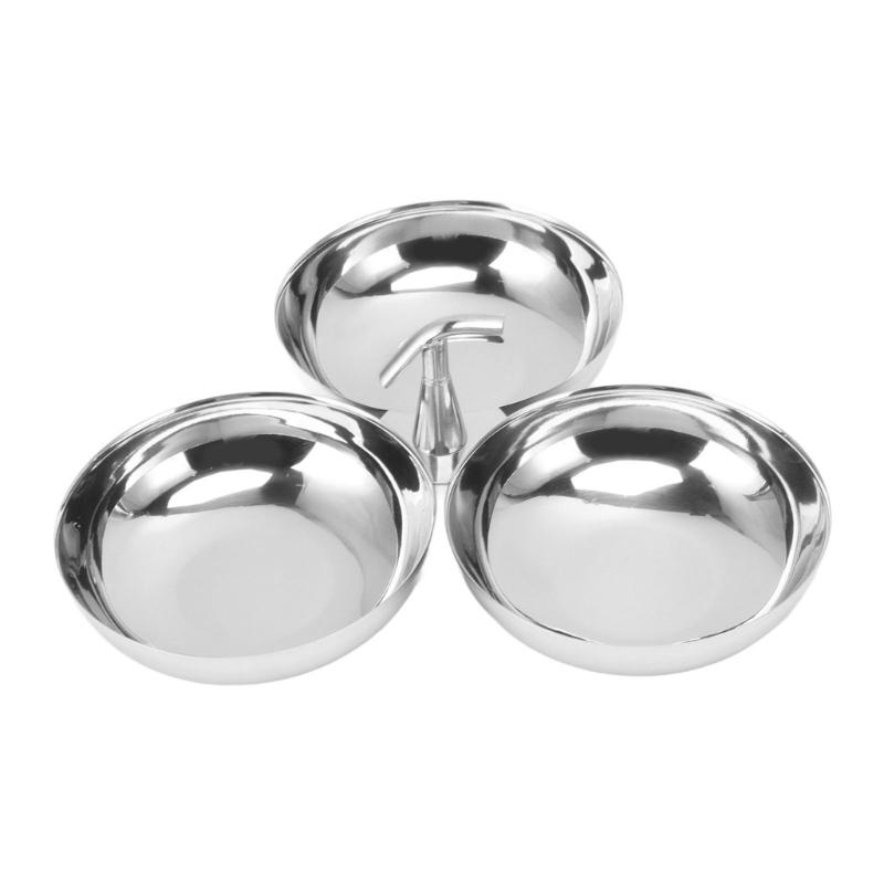 Snacks Tray with Dividers Practical and Easy to Maintain Fruit Plate Stainless Steel Dessert Container for Office