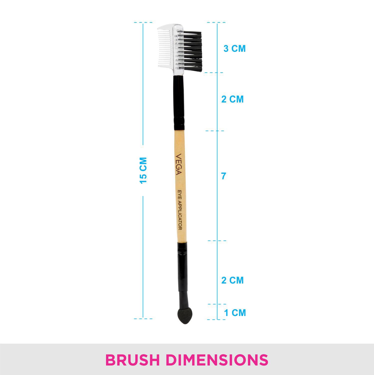 Vega 2 in 1 Mini Make up Brush, Eye Applicator and Eye Groomer