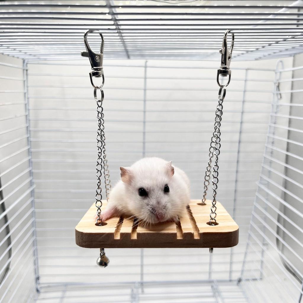 Pet Supplies Hamster Toys Solid Wood Platform Swing Wooden Molar Hanging Suspension Bridge