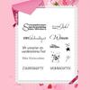 5 Stück Klarer Silikonstempel für Geburtstags Kartenherstellung Scrapbooking Deutsche Sprüche und Blumenstempel für Bastelverzierungen