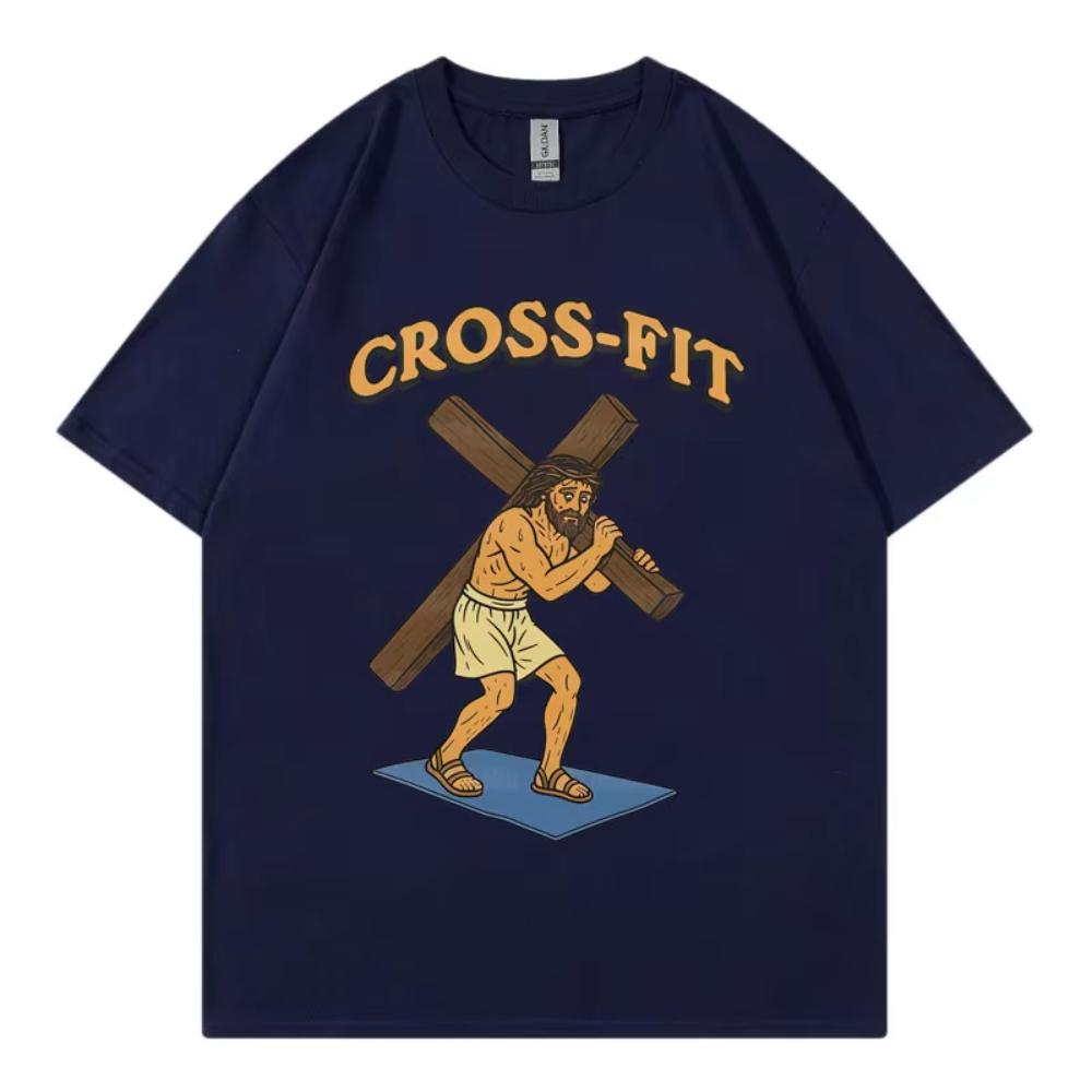 Jesus Funny Christian Gym Meme Tshirt Fashion Vintage Short Sleeve Tshirt Unisexs Women Clothing Casual Cotton TShirt Streetwear