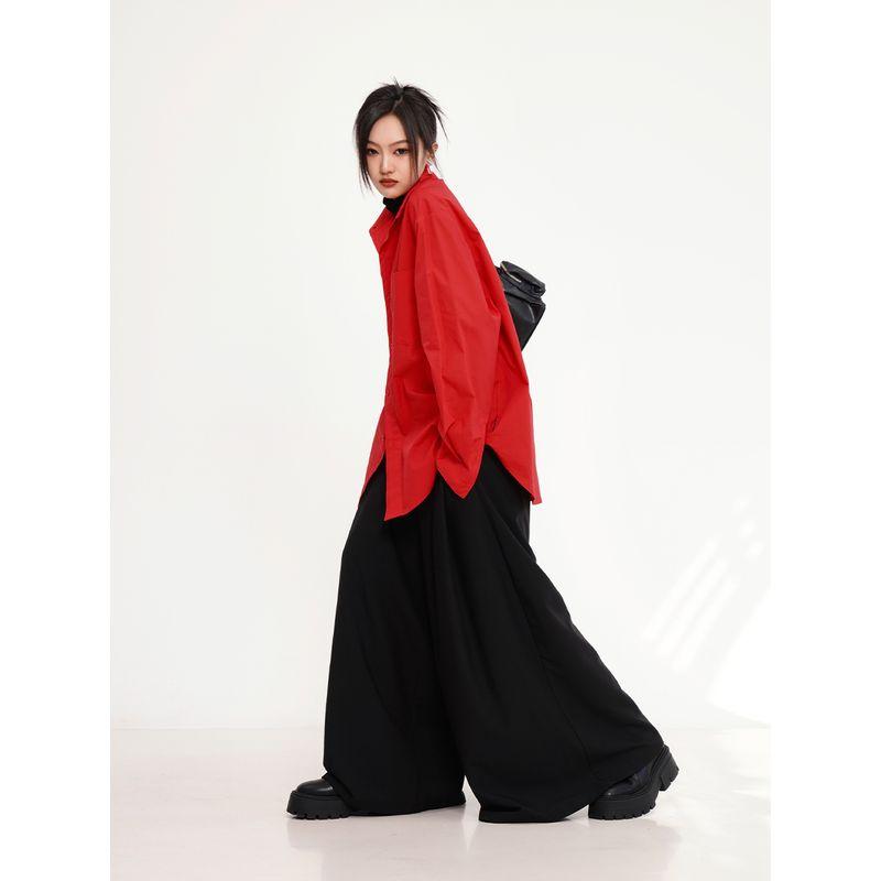 Versatile Korean Style New Year Bandage Dress Single Product Long Sleeve Shirt