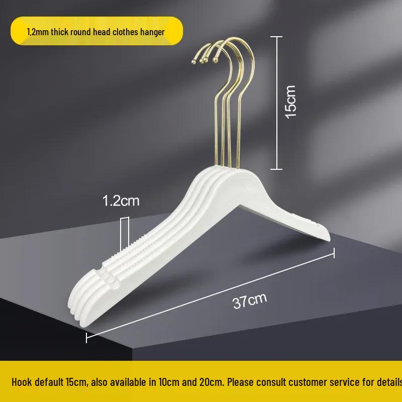 Pure White Plastic Hangers & Imitation Wood Grain Hangers with Pants Clips for Children's and Women's Clothing