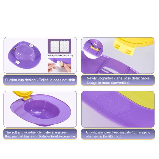 Cat Toilet Trainer Kit Reusable Litter Box Odor Control Urinal Seat Potty Cat Toilet Seat Insert Fits Standard Toilets
