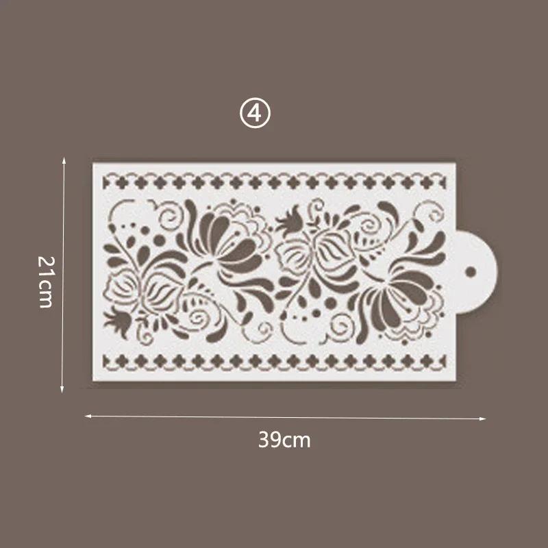 New Fondant Stencils Lace Flower Spike Sugar Sieve Mold Cake Stamp Embossing Mold Wedding Cake Stencil Edge Decor Baking Tools
