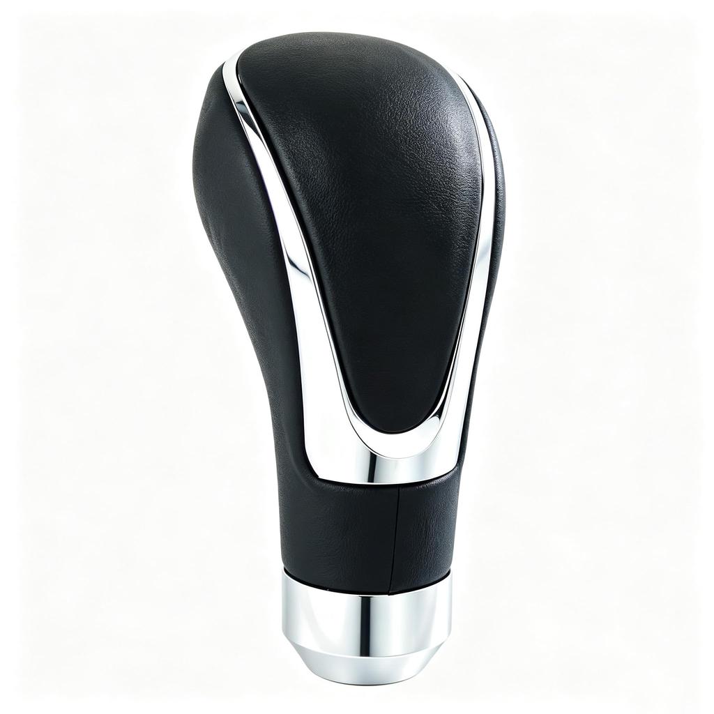 Lunsom Leather Gear Shift Knob Shift Knob Universal Auto Manual Car R-Shape (Black)
