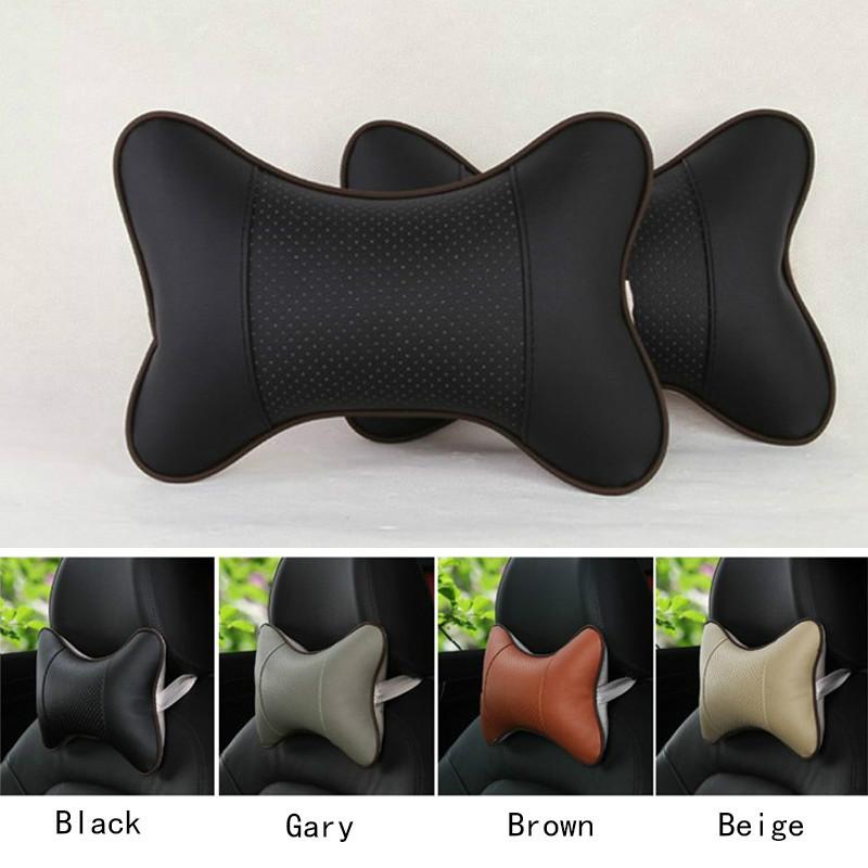 

1PC Mini PU Leather Car Neck Pillows Universal Car Headrest Pillow Support Neck Pillow Black/Beige/Gray/Brown for Auto Car