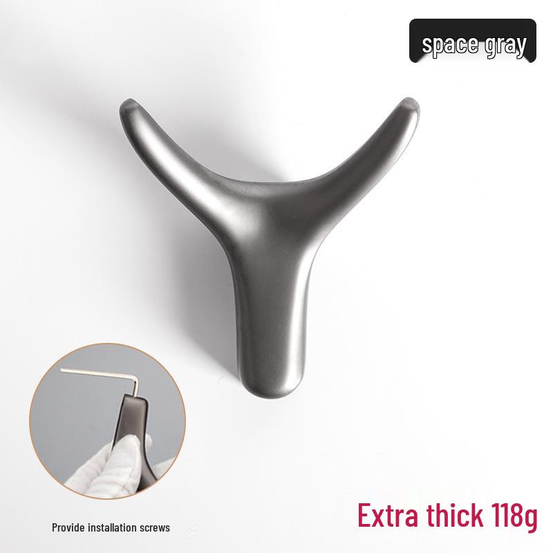 Nordic Creative Zinc Alloy Ox Horn Wall-Mounted Coat Hook for Bathroom, Kitchen, or Entryway.