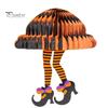 Halloween Festival Decor Honeycomb Witch Leg Ornament, Foldable Paper Indoor Party Props Hanging Decoration for Party, Holiday Home Outdoor