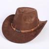 Popolare cappello western da cowboy in camoscio classico europeo e americano moda uomo e donna cappello da cowboy a forma di cuore di pesca stile LO
