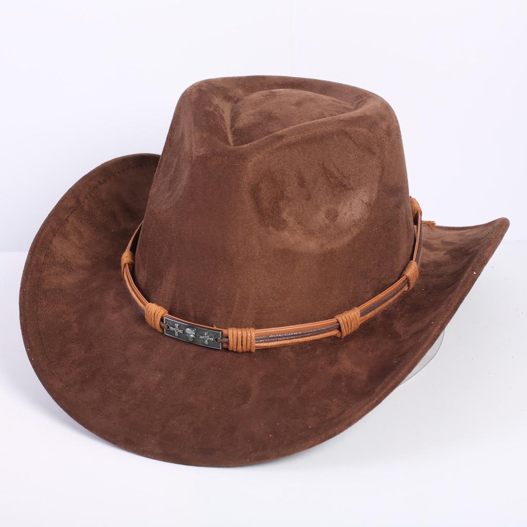 Popolare cappello western da cowboy in camoscio classico europeo e americano moda uomo e donna cappello da cowboy a forma di cuore di pesca stile LO