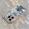 Honeycomb Silver For Apple Pattern Glass Electroplated Phone Case For iPhone 17 16 15 14 13 12 11 Pro Max Plus 16E 17 Air Cover
